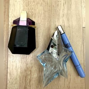 Mugler perfums, Allien and Angel, refill bottles and traveling mini angel